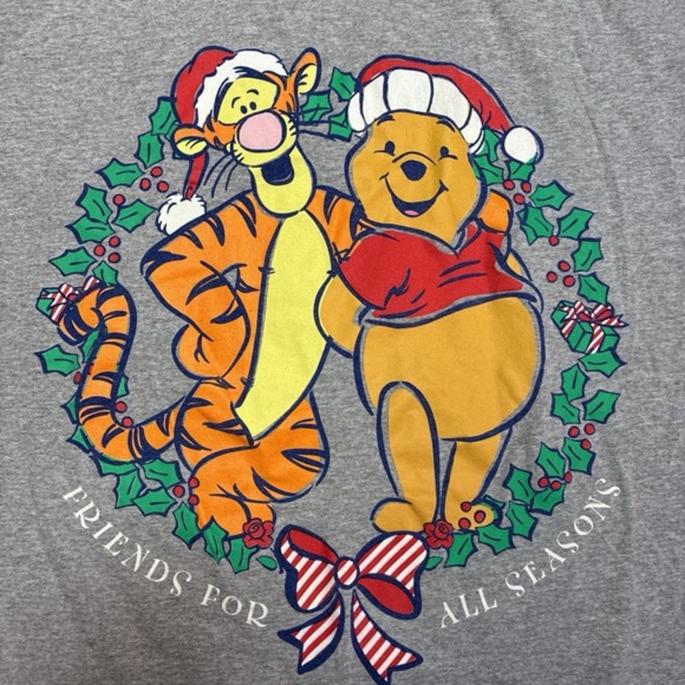 Vintage 90s Disney Pooh & Tigger Christmas Graphic T Shirt XL Men Rare‎ Y2k